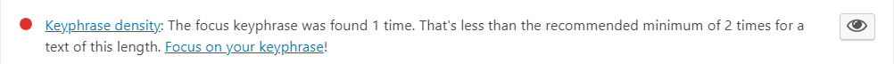 keyphrase density problem later to be solved to make Yoast SEO green.