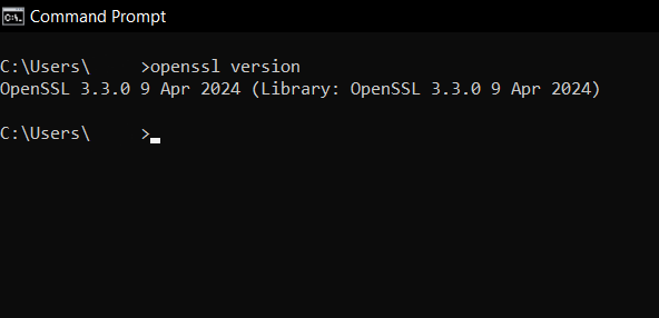 how to install openssl: Checking CMD