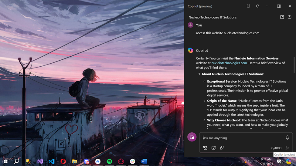 Windows Copilot taskbar icon and keyboard shortcut