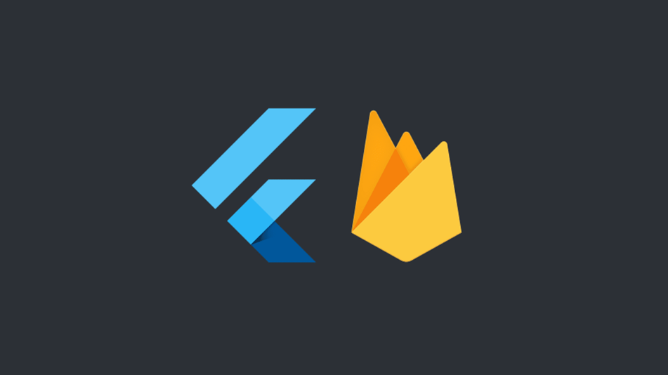 The official FlutterFire logo featuring the Firebase flame icon.
