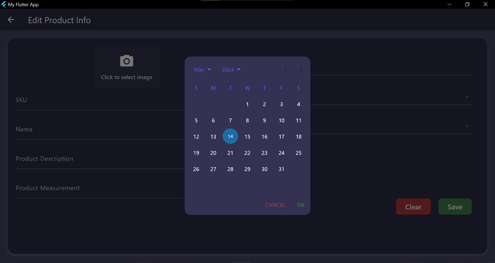 example date picker in the ui of calendar_date_picker2: ^1.0.2